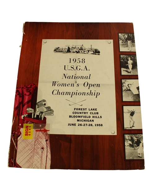 1958 Womens US Open National Championship Program - Mickey Wright Winner