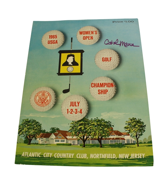 1965 Womens US Open Championship Program Signed by Carol Mann JSA COA