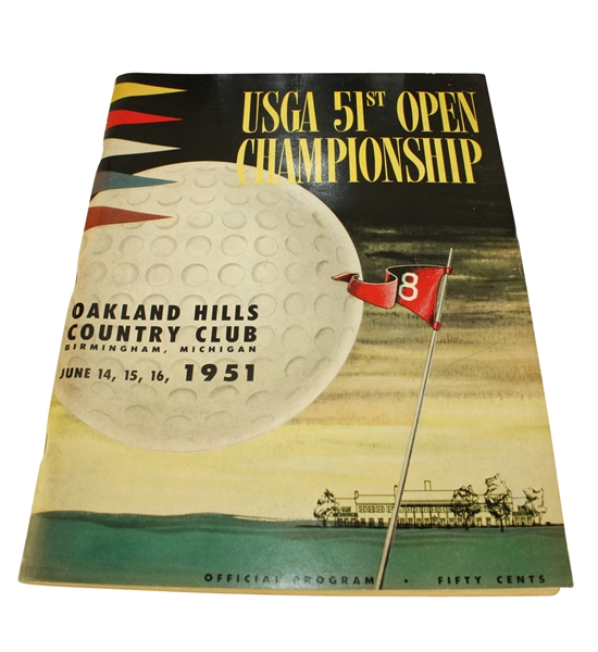 1951 US Open Program plus Course Pamphlet - Ben Hogan Win @ "The Monster" Oakland Hills