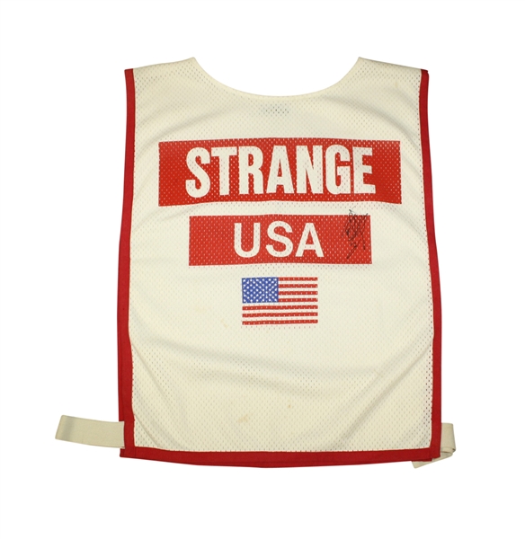 Curtis Strange Signed Ryder Cup Caddy Bib JSA COA