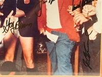 Signed Seldom Seen photo 1973 Ryder Cup Teammates Celebrating in Their Underwear-Nicklaus, Palmer Etc. JSA COA