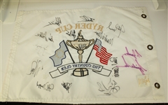 1999 Ryder Cup 'Battle at Brookline' Flag Signed by 11 US Team/ 2 Euros Team Members
