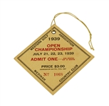 1939 Western Open Championship Ticket - Medinah-Byron Nelson Win in Vardon Season