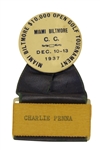 1937 Miami Biltmore $10k Open Golf Tournament Contestant Badge with Ribbon - Charlie Penna