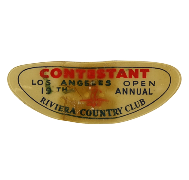 1945 LA Open Championship Contestant Pin - Sam Snead Winner