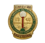 1948 All American Open Contestant Badge - Tam OShanter - Chicago - Lloy Mangrum Winner