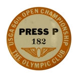 1966 US Open Championship Press Pin - #182 - Olympic Club - Casper Winner