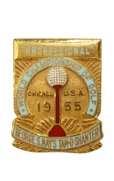 1955 George Mays Tam OShanter Chicago Tournament Contestant Pin - Doug Ford Winner