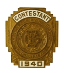 1940 Western Open Championship Contestant Pin - River Oaks CC - Jimmy Demaret Winner