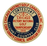 1945 Chicago Victory National Championship Contestant Pin - Byron Nelson Winner - Part of Eleven in a row!