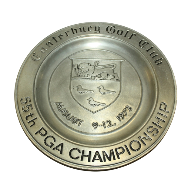 1973 PGA Championship at Canterbury Pewter Chef Plate - Jack Nicklaus Winner