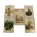 Lot of 5 Byron Nelson Signed Golf Cards JSA COA