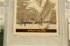 Lot of 5 Byron Nelson Signed Golf Cards JSA COA