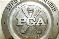 1986 PGA Championship at Inverness Pewter Chef Plate Signed by Winner Bob Tway
