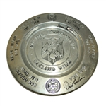 1979 PGA Championship at Oakland Hills Course Champions Pewter Plate Signed by David Graham and Gene Littler JSA COA