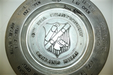 1979 PGA Championship at Oakland Hills Course Champions Pewter Plate Signed by David Graham and Gene Littler JSA COA