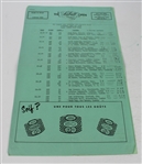 1956 Labatt Open Pairing Sheets, Starting Times, and Rules