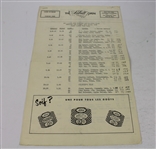 1956 Labatt Open Pairing Sheets, Starting Times, and Rules