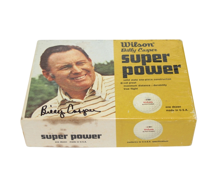 Billy Casper Wilson Super Power Dozen Golf Balls Signed by Billy Casper