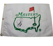 Early Seldom Seen 90s Unofficial White Masters Flag Signed by Fuzzy Zoeller JSA COA