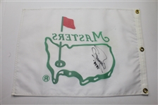 Early Seldom Seen 90's Unofficial White Masters Flag Signed by Fuzzy Zoeller JSA COA