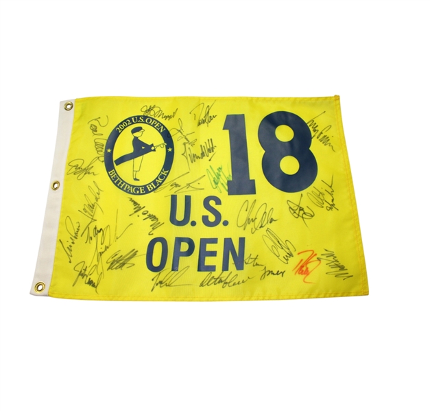 Multi Champs Signed 2002 UDS Open Bethapge Black Flag - 24 Signatures JSA COA