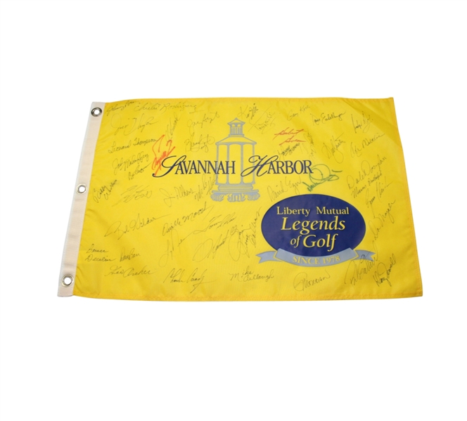 Multi-Signed Savanah Harbors Legends of Golf Tournament Flag - 45 SignaturesJSA COA