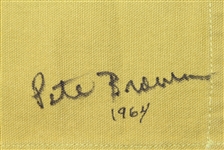 1960's Waco Turner Open Course Flown #4 Flag Signed by Pete Brown First African American to Win PGA Event