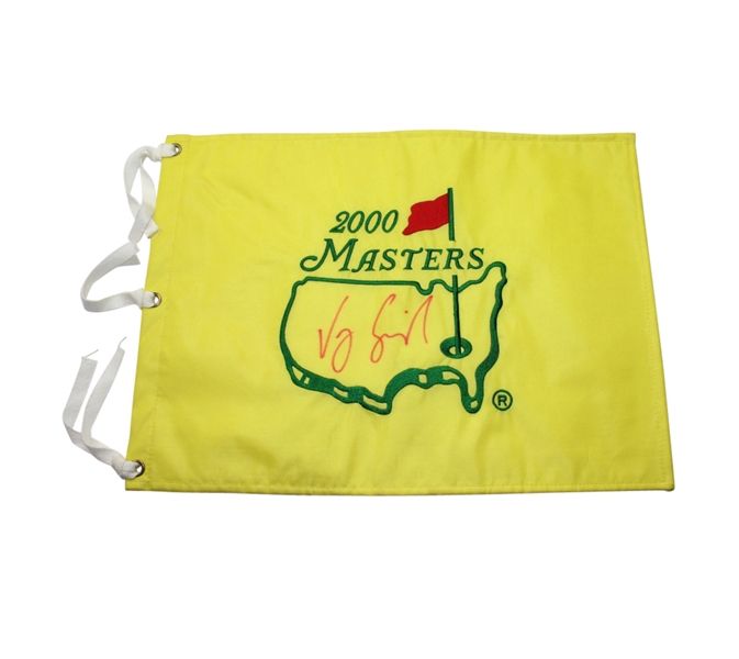 Vijay Singh Signed 2000 Masters Embroidered Flag JSA COA