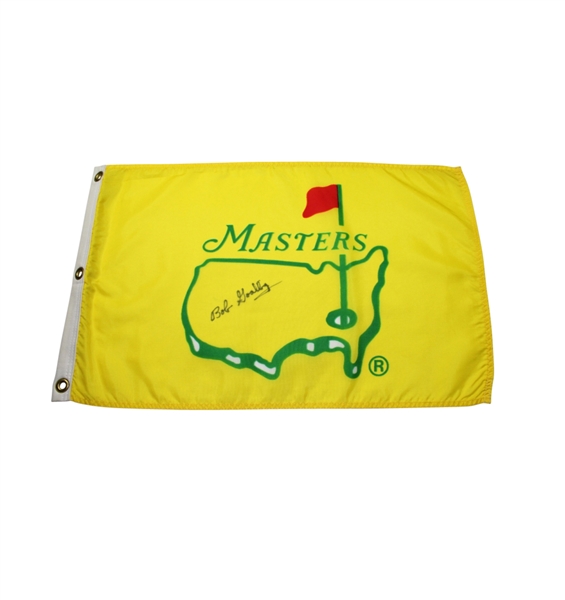 Bob Goalby Signed Vintage Masters Flag JSA COA