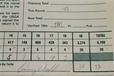 1987 US Open at Olympic Club Official Scorecard Signed by Seve Ballesteros and Lanny Wadkins JSA COA