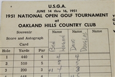 1951 National Open Golf Tournament at Oakland Hills Scorecard - Hogan Win @ The Monster