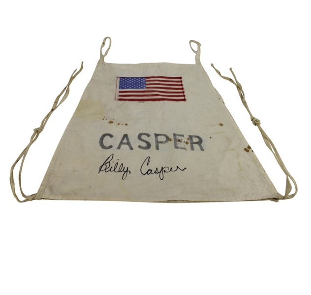 Billy Casper Signed Match Used  United States 1965 Ryder Cup Caddy Bib JSA COA PHOTO MATCHED