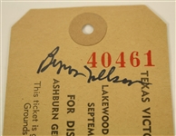 1944 Texas Victory Open Ticket Signed by Byron Nelson JSA COA