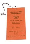 1956 US Open at Oak Hill CC Thursday Ticket - Cary Middlecoff Winner