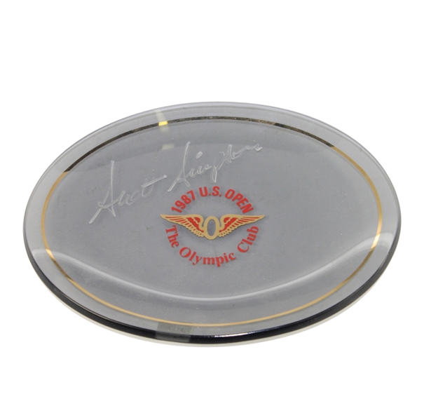Scott Simpson Signed 1987 US Open at Olympic Club Glass Dish