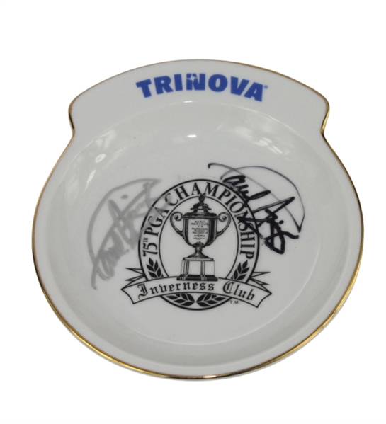 1993 PGA Championship at Inverness Ceramic Ash Tray Signed Twice by Paul Azinger JSA COA