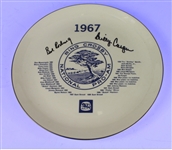 1967 Bing Crosby Pro-Am Ceramic Plate Signed by Past Champs Billy Casper and Bob Rosburg 