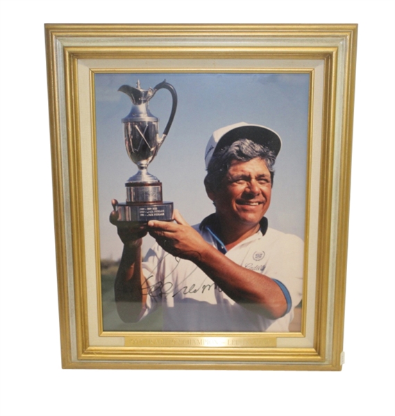 Lee Trevino Signed 1992 Tradition Champion Trophy Shot 11x14 Framed Photo JSA COA