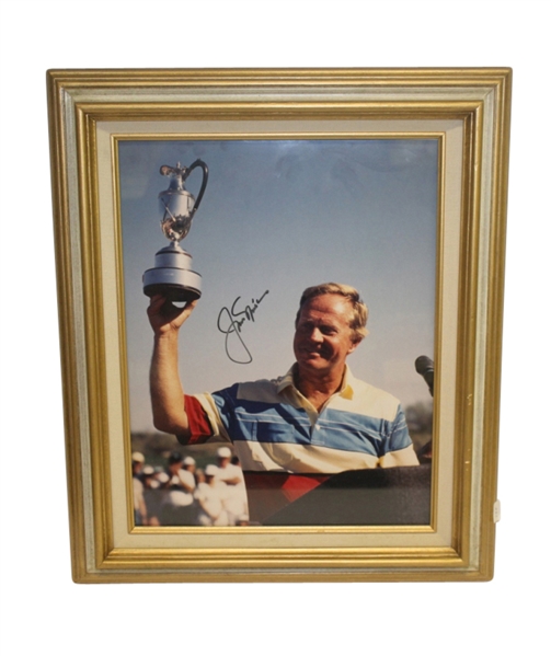 Jack Nicklaus Signed Trophy Shot 11x14 Framed Photo JSA COA