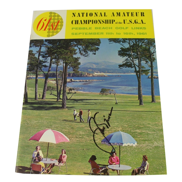 Signed 1961 US Amateur  Program-Jack Nicklaus With Win Claims its His 2nd Major! Pebble Beach