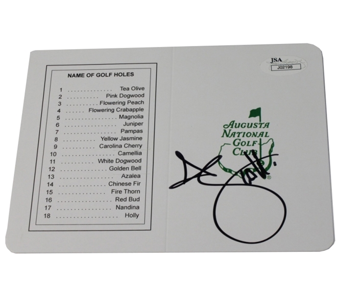 Adam Scott Signed Augusta National Scorecard JSA #J02198