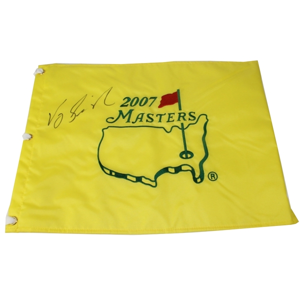 Vijay Singh Signed Masters 2007 Embroidered Flag JSA COA