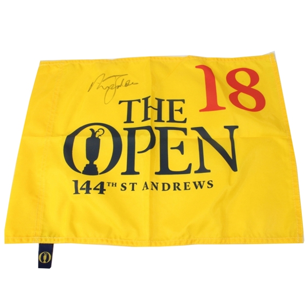 Nick Faldo Signed 2015 Open Championship at St. Andrews Flag JSA COA