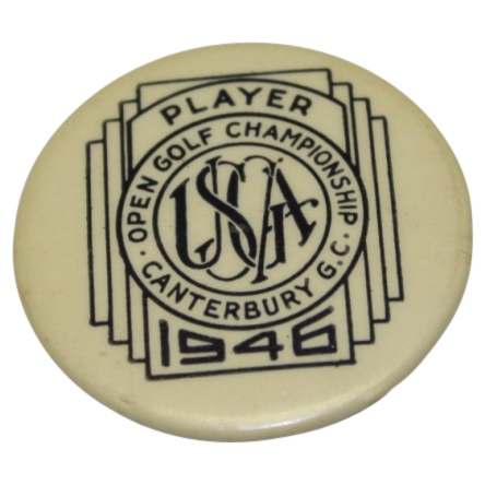 1946 US Open at Canterbury GC Contestant Pin - Lloyd Mangrum Winner