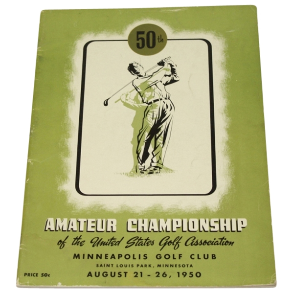 1950 US Amateur at Minneapolis GC Program - Sam Urzetta Winner