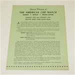 1952 US Amateur at Seattle CC Program with America's Cup Match Sheet - Jack Westland Winner