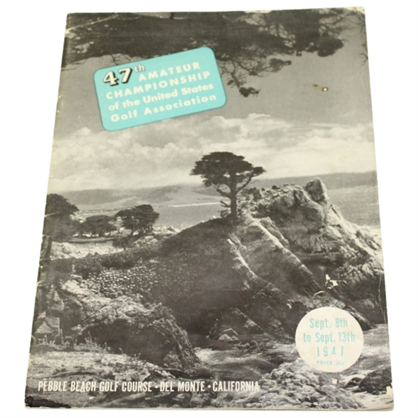 1947 US Amateur at Del Monte Golf & C.C. Program - Skee Riegel Winner