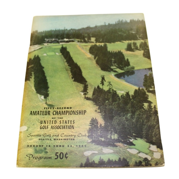 1952 US Amateur at Seattle CC Program with Americas Cup Match Sheet - Jack Westland Winner