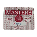 1986 Masters Tournament Badge - #A9156